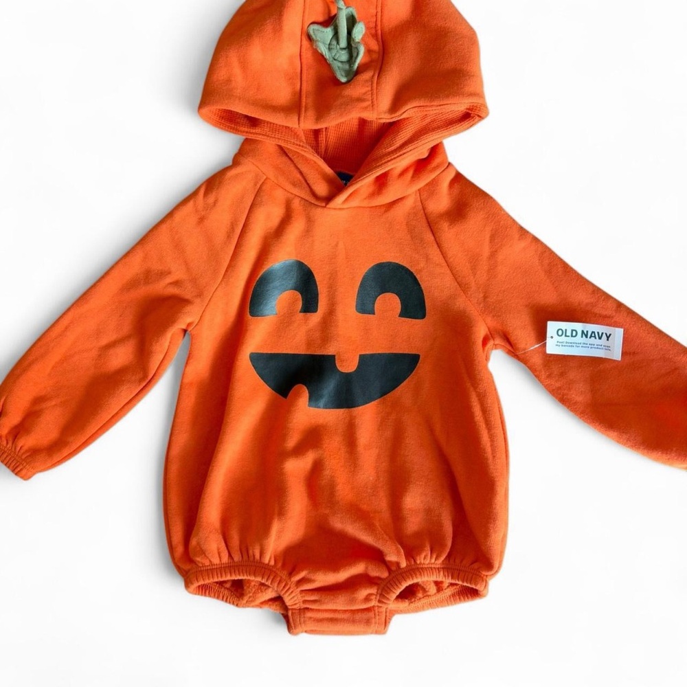 Old Navy Unisex Jack-O'-Lantern One-Piece Bubble Romper Baby 18-24 months